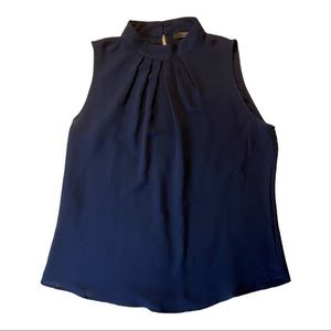 Navy Blue Sleeveless Blouse